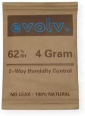 EVOLV 62% RH Pacotes de humidor | Tamanho: 4G | Controle de umidade de 2 vias | Embalado individualmente | 10 pacote