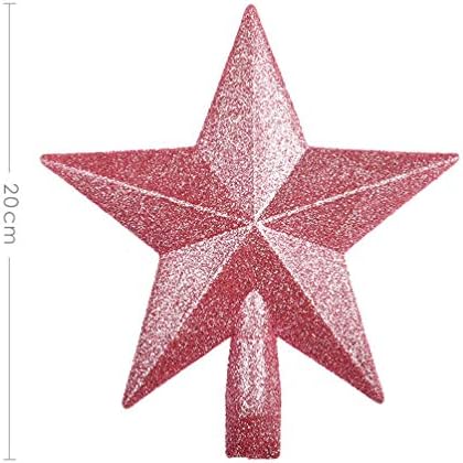 Besportble 2pcs Treça de Natal Trepa de Christmas Star Plástico Treetoper Ornamento brilhante
