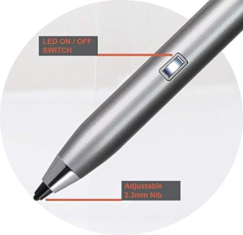 Navitech Silver Mini Fine Point Digital Active Stylus Pen compatível com o ASUS ZENPAD Z301ML 10.1 4G LTE Tablet