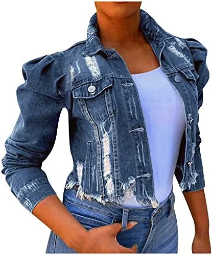 Roupas de moda de moda vintage plus size tamanhos angustiados jeans jeans jeans com casaco de bolso de botão de casaco