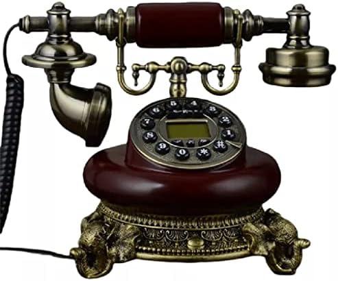 Zlxdp Antique Telefone fixo Casador Id ID de telefone fixo e imitação de metal com botão de mão livre de telefone Dido de