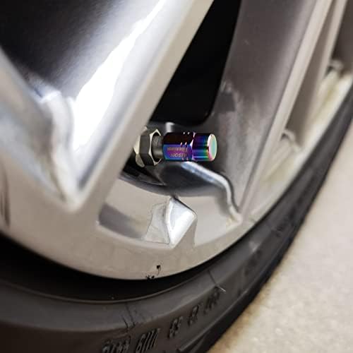 Rison-titanium pneu tampa de válvula de pneu 4pcs válvula de pneu capa de haste arco-íris tampa de pneu à prova de