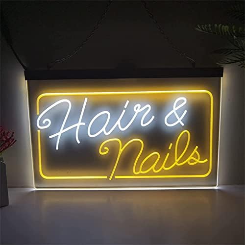Unhas de cabelo dvtel exibem sinal de néon, decoração de salão de beleza personalizada luzes lideradas por luzes de neon acrílico,
