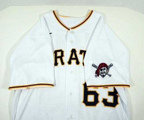 2020 Pittsburgh Pirates Miguel del Pozo 63 Jogo emitido POS Usado White Jersey 0 - Jogo usada MLB Jerseys