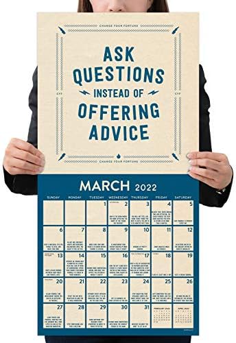 TF Publishing - 2022 Altere seu calendário de parede da fortuna - Organizador da casa e do escritório - grande grade mensal