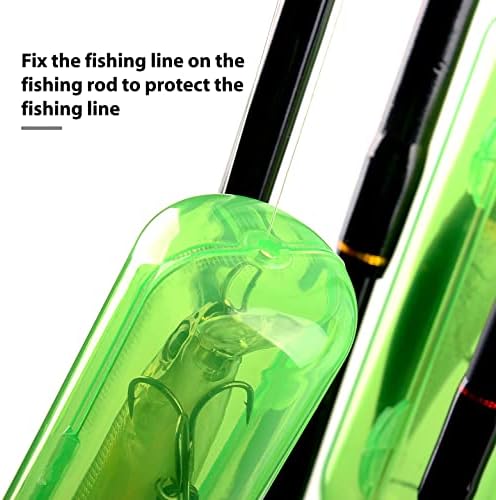Lure da pesca BAIXA Caixa de armazenamento de isca de pesca 12 Tampas de atração de embalagem Protetor de gancho de pesca, PP durável e transparente, disponível em três tamanhos- 4 5 6 , verde