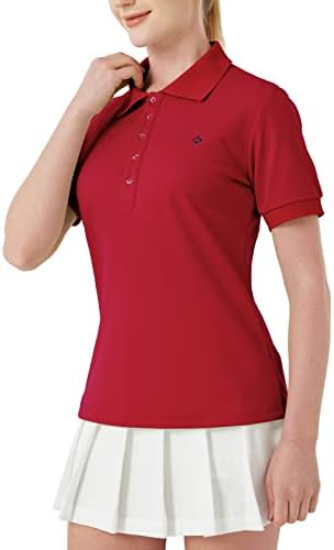 Naviskin feminino de manga curta Camisas de pólo de 5-Button camisas de golfe