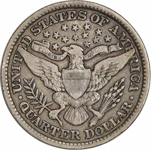 1892 p Barber Quarter Incertified VF