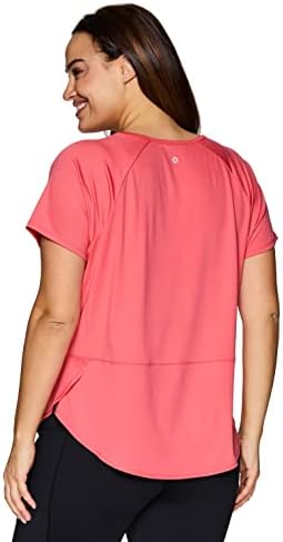 RBX Moda feminina ativa Plus Size Relaxed Fit Breathable Execução de treino curto T-shirt Top Top Top Top