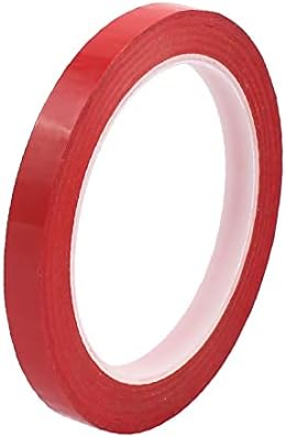 X-Dree 10mm largura de 66m de comprimento adesivo de um lado de fita de marcação fácil de limpeza vermelha (Nastro di marcatura fácil clear por adesivo con un solo lato e lunghezza di 66 mm