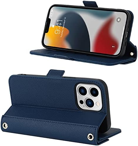 Carteira de Jaorty Crossbody para iPhone 13 Pro Max Case com titular de placar de corda ajustável Titular de cartão