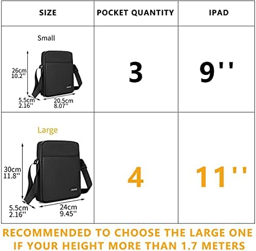 Bolsa de Mensageiro da OSOCE Sling Crossbody Bags Resistente à água para a Escola de Escritório de Negócios