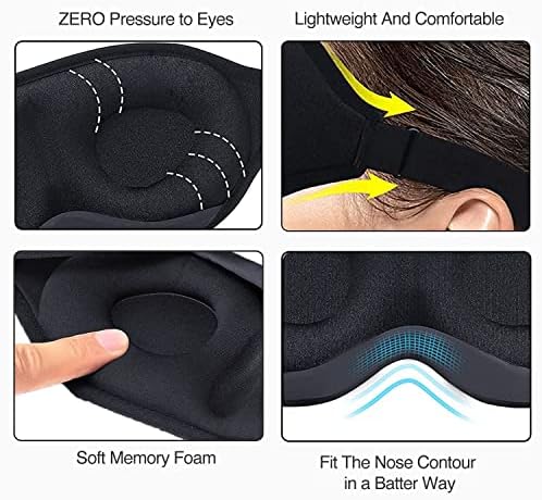 Máscara do sono 3D - máscara ocular para dormir com de design de blecaute, máscara de sono engraçada máscara de dormir 3d para mulheres homens