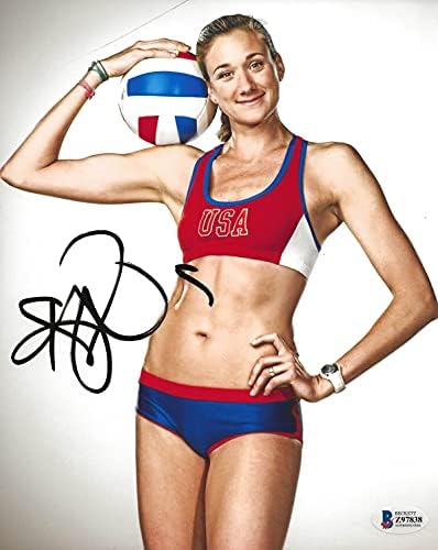 Kerri Walsh Jennings USA Beach Volleyball Jogador assinou autografado 8x10 prova fotográfica Beckett Coa