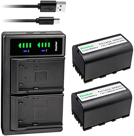 KASTAR LTD2 USB Carregador de bateria compatível com equipamentos de pesquisa Leica, Total Station TS02, TS06, TS09,