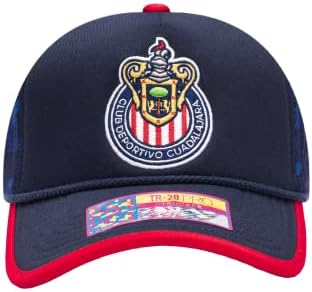 Chivas de tinta do ventilador C.D. Guadalajara '1st' ajustável Snapback Trucker Style Soccer Hat/Cap Blue Navy