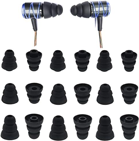 Bluewall Triple Flange Dicas de orelha de reposição Earbudes Earbuds Cushion para fones de ouvido na orelha, encaixe a maioria
