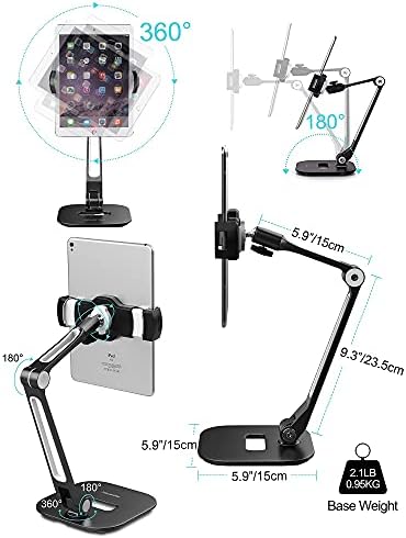 Montagem da parede do iPad de abóvego, suporte de comprimido giratório de 360 ​​°, dois suportes para ajustar comprimidos