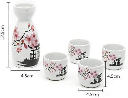 Paynan 5pcs/conjunto de xícaras de vaso de cerâmica definido Flagon Liquor Cup Spirits Copo Conjunto de vinhos de saquê japonês