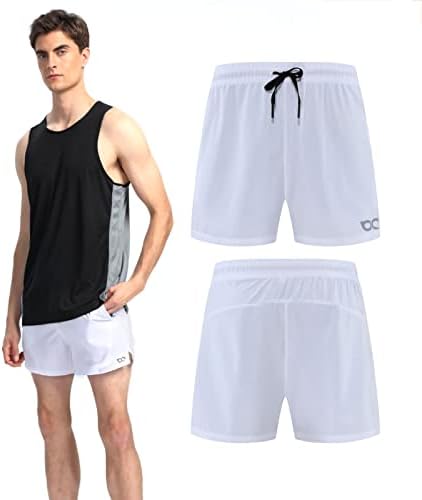 Shorts masculinos atléticos masculinos, shorts de treino masculino para homens com bolsos de zíper