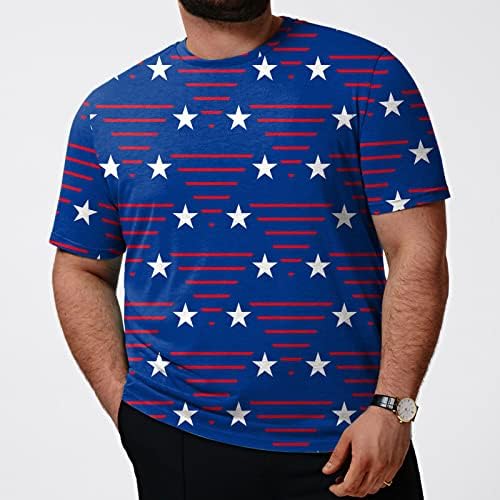 Ruiruilico Men's Patriótico Camisetas America Flag de verão Casual Manga curta Tops Soly Fit Graphic 3D Prints Tee Tops