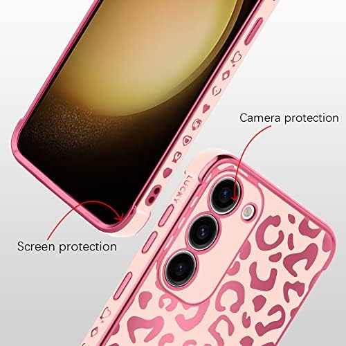 BONOMA PARA SAMSUNG Galaxy S23 Plus 5G Caso Leopardo Eletroplato Eletroplato Câmera Elegante Câmera Protetor de Câmera