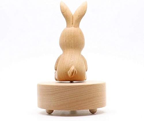 Myingbin Wooden Music Box girating Animal Shaped Clockwork Caixas musicais Melody of Castle in the Sky, Rabbit