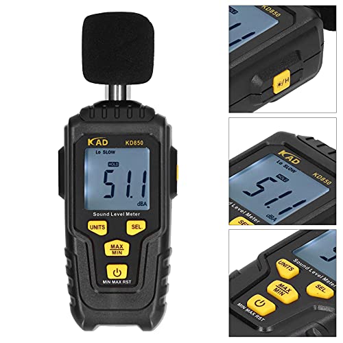 Medidor de decibéis digitais, multifuncional no nível do medidor de decibel Monitor Testador de temperatura Instrumento