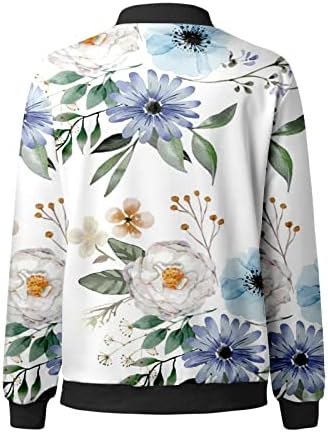 Jackets altas femininas femininas montes casaco solto zíper de manga longa clássica jaqueta floral estampada casual Outwear