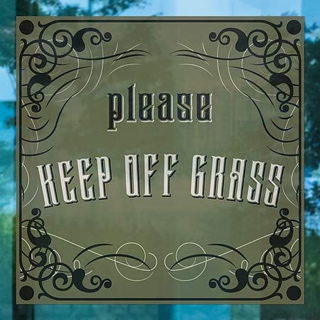 CGSignLab | Por favor, mantenha -se fora da grama -Janela gótica victoriana ABENHO | 8 x8