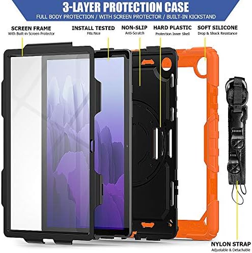 Tablet PC CASE Tampa de proteção compatível com Samsung Galaxy Tab A7 10.4inch T500-T505 2020 CHOQUE DE TRÊS CAMADA EM TRIMEIRA,