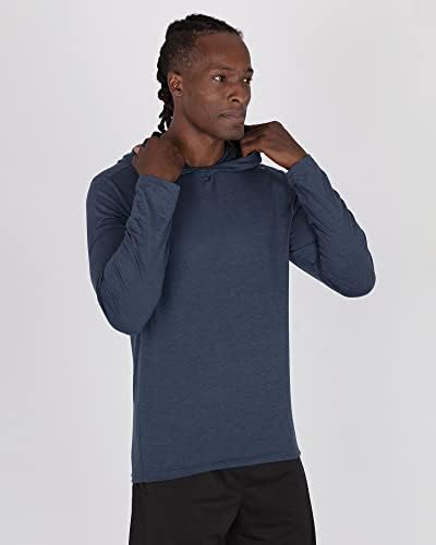 Camisa masculina viva com performance de capuz de manga comprida camiseta com capuz
