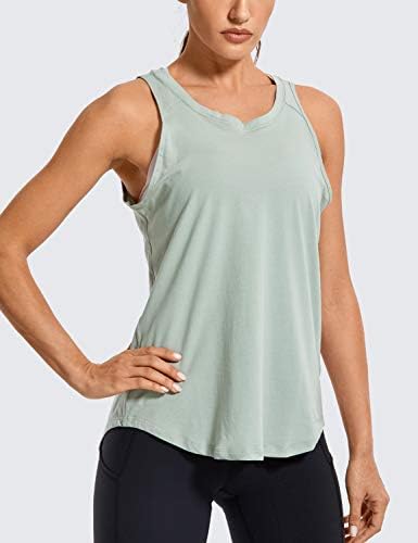 Tamas de treino de algodão Pima de Yoga Crz Yoga Tamas de tanque de amarração camisetas sem mangas Yoga Abertic Back Back Sport