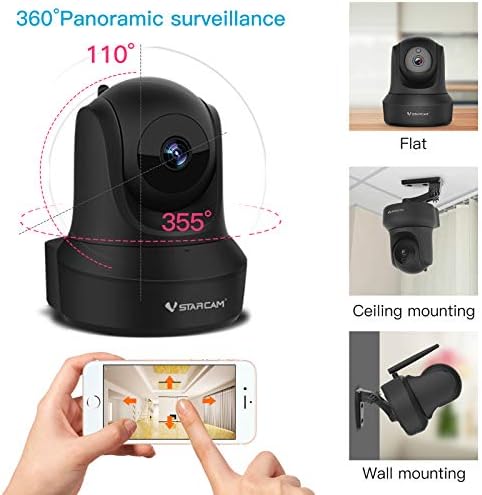 Câmera de segurança interna Vstarcam, câmera Wi-Fi 1080p HD, câmera de bebê, câmera de estimação, monitor de bebê com visão noturna de áudio bidirecional, câmera de cachorro com aplicativo de telefone, detecção de movimento e armazenamento em nuvem