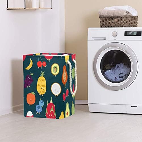 Deyya Tropical Fruit Laundry Bestkets dificultam altos altos dobráveis ​​para crianças adultas meninos adolescentes meninas