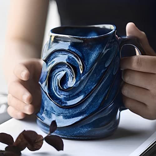 17oz de caneca de café cerâmica em forma de rosto em grande capacidade - Cup de chá exclusivo para escritório e casa - Microondas e
