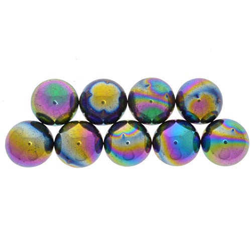 Gemas hipnóticas: 25 PCs Rodadas de hematita magnética do arco -íris - Tamanho de 1 polegada - ímãs de ferrita de cerâmica a