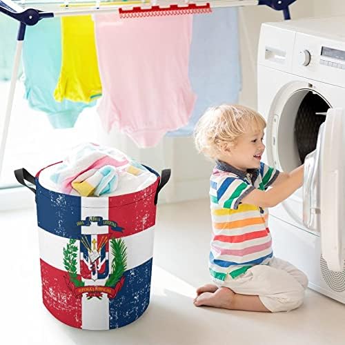 Bandeira da República Dominicana Bandeira dobrável Cesta de lavanderia grande cesto de lavanderia Organizador de brinquedos