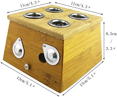 Winterworm® Bamboo Quatro orifícios Caixa de cura de 4 orifícios para Moxa Moxabo Medicina Terapia