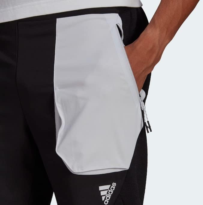 Arruel esportivo masculino da adidas projetada para calças premium de gameday preto/branco tamanho m