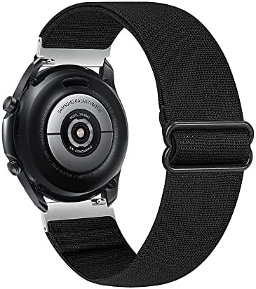 Braço de 22 mm de braçadeira elástica para Samsung Galaxy Watch 46mm, Gear S3 Frontier, Galaxy Watch 3 45mm, exercícios esportivos ajustáveis ​​homens homens elásticos braço ou faixa de tornozelo