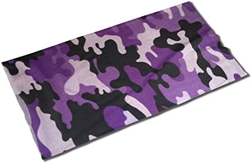 Purple Camo multifuncional ciclismo de ciclismo de face sports de lenço de lenço de pescoço Bandana