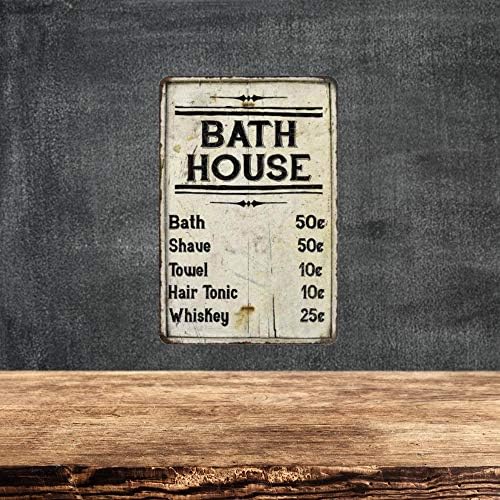 Chico Creek Sinais de banho Lista de preços da casa Sinal de decoração vintage Sinais