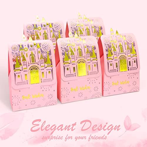 Itayga 20pcs Party Favor Caixas, Castelo de estampagem premium Castelo de presente pequeno, mini caixa de doces europeus para casamentos