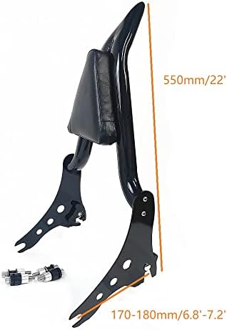 22 Black Relatable Passageiro traseiro Backrest Sissy Backrest com Fit Pad para Harley Sofrail Sport Gilde Low Rider S