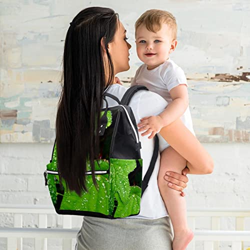 Verde selvagem com bolsas de fraldas de orvalho Backpack Mummy Backpack de grande capacidade Bolsa de enfermagem Bolsa de viagem para cuidados com o bebê