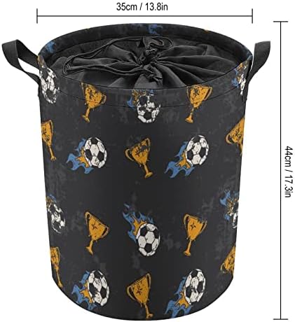 Scooer Football On Fire Laundry Basket com Sacos de Armazenamento de Lavanderia de Lavanderia para Travel