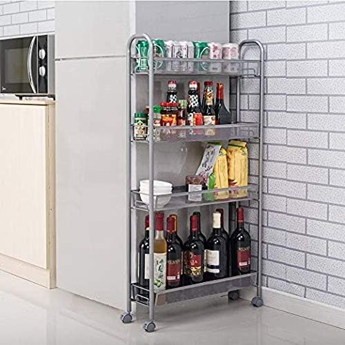 Stoeege Kitchen Racke Tempering Rack Rack Floor Multi-camada Metal Storage Rack móvel rack de armazenamento estreito estreito com