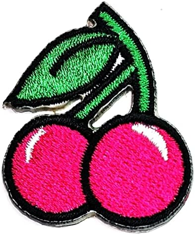 Kleenplus mini cereja rosa Fruta fofa Ferro bordado em costura em remendo para fantasia Jeans Jeans Jeans Backpacks camisetas camisas de moda Artes de frutas de frutas de frutas de frutas