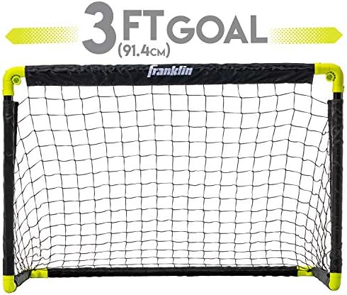 Franklin Sports Mini Soccer Getent Set - Backyard + Mini Net Indoor + Ball Set com bomba - Conjunto de gols de futebol dobrável portátil - 36 x 24 - preto